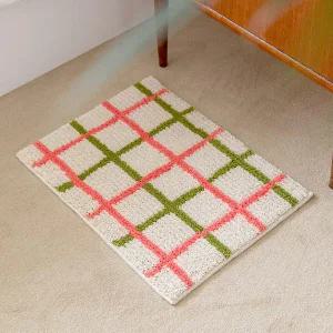 [보리보리/파크론]자카드 러그 발매트 포레스트체크 60x45cm