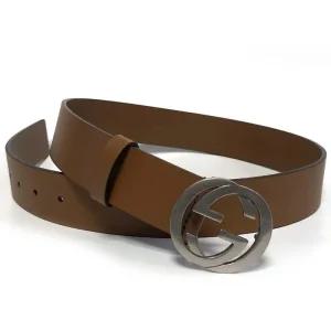 GUCCI  레더 벨트 546389 BGHON 2535 남성 브라운 인터로킹