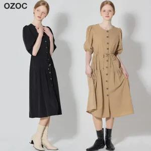 오조크 드로우스트링 셔링 원피스