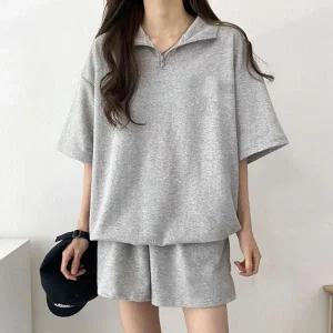[골드스마일]여성반팔 여성셋업 2컬러 데일리룩 여성 반바지