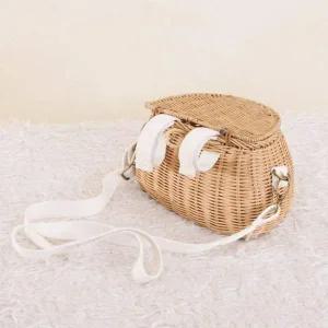 [골드스마일]피크닉용 자전거 라탄 토트백 바구니