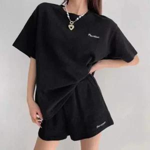 [골드스마일]여자트레이닝복 와플지 여름세트업 여성 블랙셋업