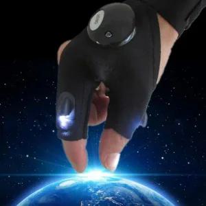 [골드스마일]LED 조명 손등 보호 낚시장갑 야간 낚시용