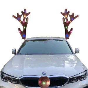 크리스마스 차량용 장식뿔 3단 LED 순록성탄절품 장식 사슴 소품 루돌프자동 루돌프 장식품