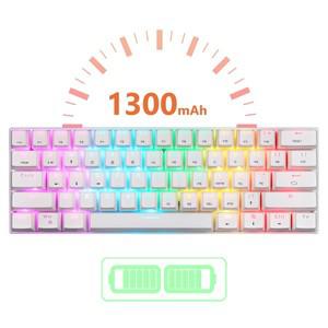 MOTOSPEED SK62 BT 무선 게임용 기계식 키보드 61 RGB 백라이트 블루 매크로 노트북 PC 현미경 컴퓨터