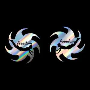 자동차 075 프리덤 포인트스티커 2개1세트특이한 인테리어 꾸미기 재미있는 레터링 익스 튜닝 차량 주유구