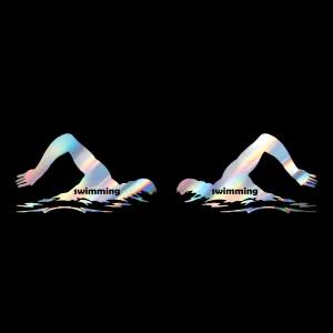 자동차 072 스위밍 포인트스티커 2개1세트특이한 인테리어 꾸미기 재미있는 레터링 익스 튜닝 차량 주유구