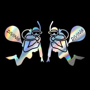 자동차 070 다이빙 포인트스티커 2개1세트특이한 인테리어 꾸미기 재미있는 레터링 익스 튜닝 차량 주유구