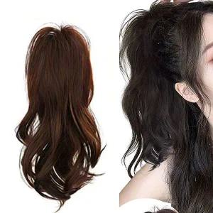 [하프클럽/]여자 패션 웨이브 포니테일 긴머리 네츄럴 집게 가발