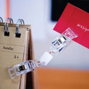 1볼 양쪽집게 소형 쇼클립 10개홀더 알림판 매장전시 안내판 메모꽂이다관절 POP 가격표 마트 카드 행거