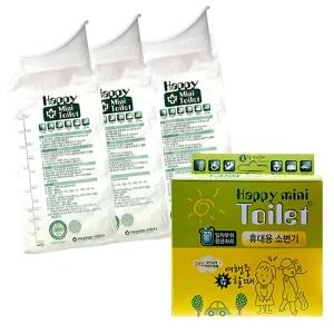 해피미니토일렛 휴대용 소변기 3개입x2각비상 장거리여행용품 캠핑 용화장실 차안 캠핑용 간이용 비상용