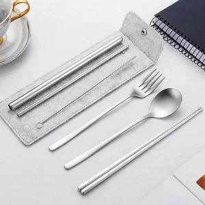 [하프클럽/셀러허브_여성트랜드패션]휴대용 수저 캠핑 수저세트 그레이 6p