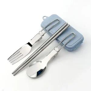 [하프클럽/셀러허브_여성트랜드패션]접이식 수저 포크 세트 캠핑용 수저세