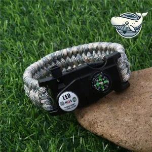 [하프클럽/셀러허브_여성트랜드패션]나침반 생존팔찌 호루라기 갖춘 캠핑