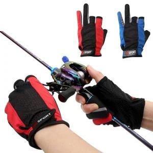 [하프클럽/셀러허브_여성트랜드패션]전면메쉬 낚시장비 여름 낚시장갑 3컷