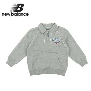 뉴발란스 키즈 카라 배색 반집업 스?셔츠(NK9CE3103U-AC)_멜란지 그레이