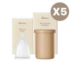 해피문데이 베이직컵 생리컵 실리콘 컵 M+케이스 5set BNS