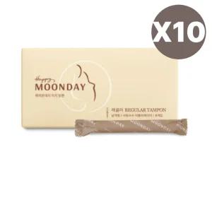 해피문데이 순면 이지 탐폰 날개 흡수 레귤러 8pX10팩 BNS