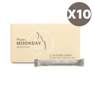 해피문데이 순면 이지 탐폰 날개 흡수 슈퍼 8p X 10팩 BNS
