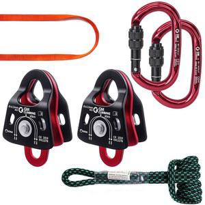 GM 클라이밍 홀 키트: 5:1 기계적 이점 풀리 홀링 장력 부하 해제 시스템 블록 및 태클