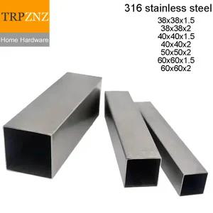 스텐환봉 스텐레스봉 38x38 40x40 50x50 60x60mm 316 스테인레스 스틸 사각 튜브 파이프 벽 두께 1.5 2mm