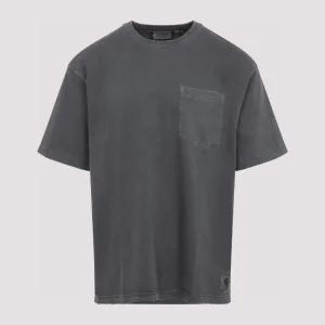 윕 체스트 포켓 크루넥 반팔 티셔츠 I03595789B703 BLACK