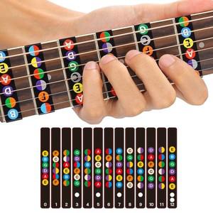 기타 프렛보드 노트 맵 라벨 스티커 액세서리 6현 핑거보드 프렛 데칼 초보자용)