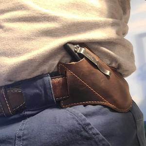 가죽 벨트 포켓용 나이프 칼집  접이식 홀더  컴팩트 드로우 캐리어  EDC 도구 홀스터