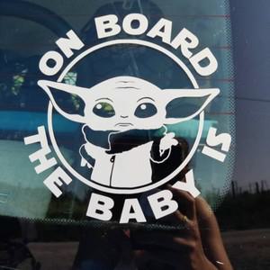 베이비 요다 온보드 만화 자동차 스티커 차량 장식 범퍼 데칼 비닐 액세서리 방수 다이컷