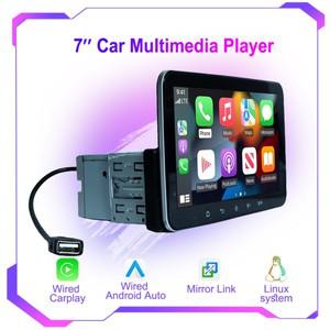 차량용 스테레오 유선 Apple CarPlay Android Auto Single Din 7인치 터치스크린 Bluetooth 호환, 벤츠 스