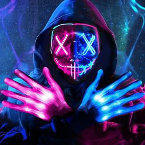 온수쿰 할로윈 LED 조명 마스크, 코스프레 의상을 위한 무서운 빛나는 마스크, 축제, 카니발 파티 용품 선물