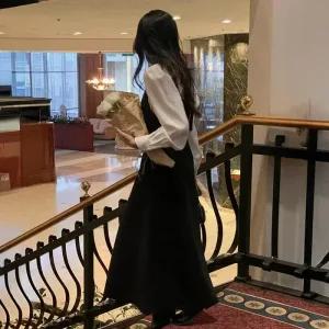 [코코블랑] 이프유 뷔스티에 플레어 롱 원피스