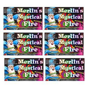 멀린의 신비로운 불 색깔 변화 패킷 - 각각 6, 0.882온스 팩 오래 지속되는 마법의 멀티 컬러 불꽃 구덩이 및 야외 불난로용 색 변화기 캠프파이어 액세서리
