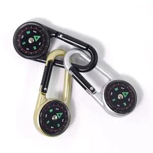 [하프클럽/]카리비너 나침반 블랙 키링 등산 캠핑 여행 열쇠고리