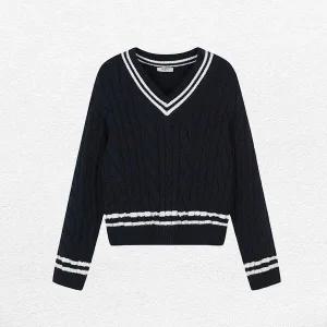 [폴햄]여성 포그니 브이넥 케이블 풀오버 니트_PHD4ER2080