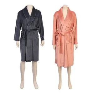 [갤러리아] G/비비안 부드럽고 포근한 남여공용 밍크극세사 솔리드 샤워가운 2종택1(GW8876)