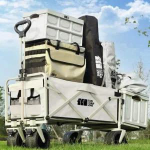 확장형 고강도 캠핑 웨건 접이식 캐리어 카트 블랙 L