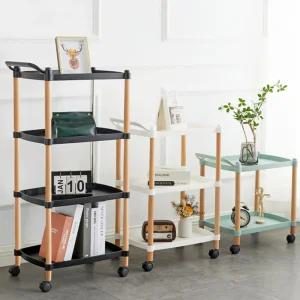 트롤리 우드 이동식 선반 2단 3단 4단 미니 대형 수납장 트레이 철제 기저귀 무빙 카트 침실 거실 발코니 주방 미용실 서빙 팬트리 틈새