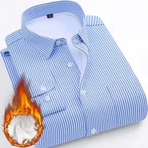 남자 기모 따뜻한 융털 와이셔츠 겨울 남성 체크 정장 안감