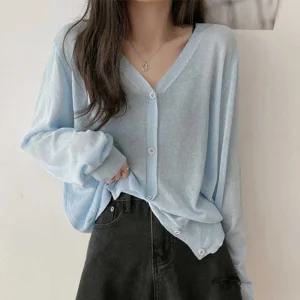 (무료배송) 여자 여름 휴양지 시스루 가디건 비치웨어 브이넥