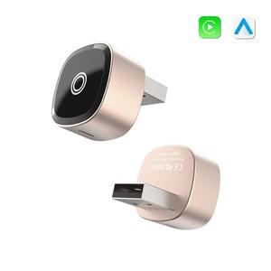 미니 소형 호환 T1 샴페인 유선 무선으로 전환 가능 카플레이 & 안드로이드 오토 어댑터 BT WIFI 자동 연