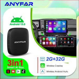 ANYFAR Android 13 Box 유선 무선 카플레이 자동 어댑터 Youtube Nexflit Cars Smart 호환 Ai Bulit in Pla