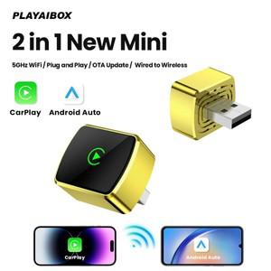2025 2in1 카플레이 동글 안드로이드 오토 어댑터 유선 무선 스마트 호환 박스 차량 액세서리 스마트 호환