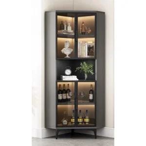 거실 코너 수납장 틈새 책장 조립식 장식장 블랙 코너수납장 다층