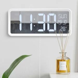헤이이츠미 대형 미러 벽시계 전자시계 벽걸이 LED 사무실 거실 디지털 야광 무소음