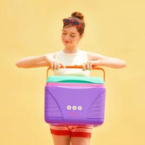 위글위글 20L 보온 보냉 캠핑 아이스 박스 - PurpleGreen 336053