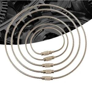 [하프클럽/]미니 와이어 키링 네임텍 연결 카라비너 20cm 10개