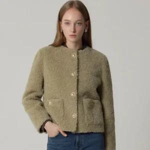 [르오트(LeOT)] 양모100 코지 블룸 컬링 부클자켓-사이즈 55~88다양