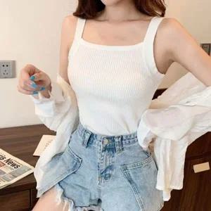 여름 여성 외출 시원 민소매 이너티 니트 탑 이너탑