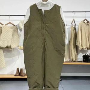 오버핏 팬츠 패딩멜빵바지 캐주얼 작업복 겨울 여성용